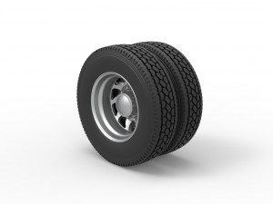 Rear custom wheel of semi truck Version 17 Scale 1 to 25 3D Принт Модель