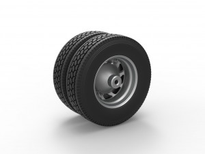 Rear custom wheel of semi truck Version 17 Scale 1 to 25 3D Принт Модель