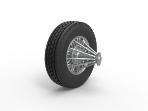 Front custom Slab wheel of semi truck Scale 1 to 25 Modello di stampa 3D