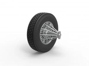 Front custom Slab wheel of semi truck Scale 1 to 25 3D Print Model