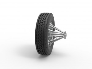 Front custom Slab wheel of semi truck Scale 1 to 25 Modello di stampa 3D
