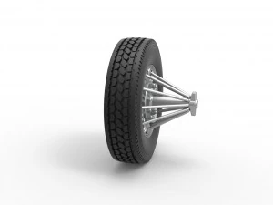 Front custom Slab wheel of semi truck Scale 1 to 25 3D Print Model