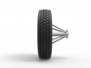 Front custom Slab wheel of semi truck Scale 1 to 25 3D Print Model