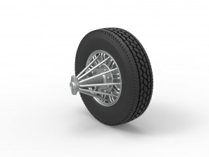 Front custom Slab wheel of semi truck Scale 1 to 25 Modello di stampa 3D