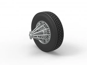 Front custom Slab wheel of semi truck Scale 1 to 25 3D Print Model