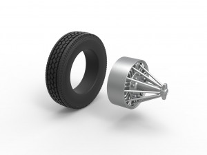 Front custom Slab wheel of semi truck Scale 1 to 25 Modello di stampa 3D