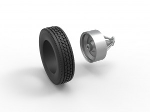 Front custom Slab wheel of semi truck Scale 1 to 25 Modello di stampa 3D