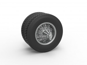 Rear custom Slab wheel of semi truck Scale 1 to 25 Modèles 3D en vedette