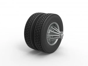 Rear custom Slab wheel of semi truck Scale 1 to 25 3D Print Model