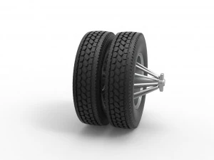 Rear custom Slab wheel of semi truck Scale 1 to 25 3D Print Model