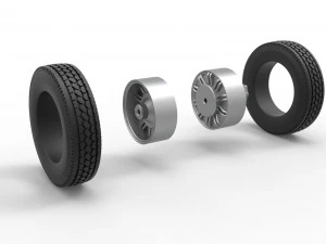 Rear custom Slab wheel of semi truck Scale 1 to 25 3D Print Model