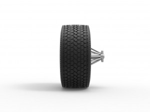 Super single custom Slab wheel of semi truck Scale 1 to 25 3D Baskı Modeli