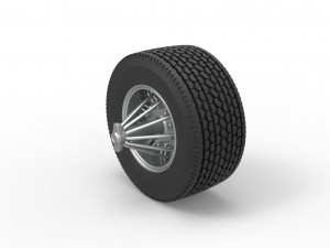 Super single custom Slab wheel of semi truck Scale 1 to 25 3D Baskı Modeli