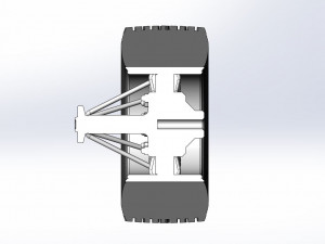 Super single custom Slab wheel of semi truck Scale 1 to 25 3D Baskı Modeli