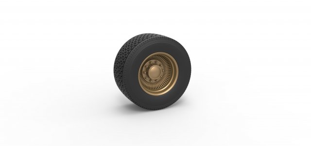 Super single custom wire wheel of semi truck Scale 1 to 25 3Dプリントモデル .c4d .max .obj .3ds .fbx .stl .blend 