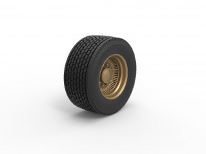 Super single custom wire wheel of semi truck Scale 1 to 25 3Dプリントモデル