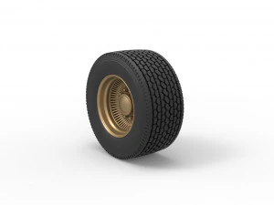 Super single custom wire wheel of semi truck Scale 1 to 25 3D Print Model