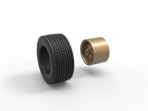 Super single custom wire wheel of semi truck Scale 1 to 25 3Dプリントモデル