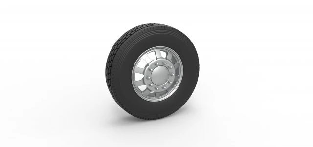 Front custom wheel of semi truck Version 18 Scale 1 to 25 3D Print Model .c4d .max .obj .3ds .fbx .stl .blend 