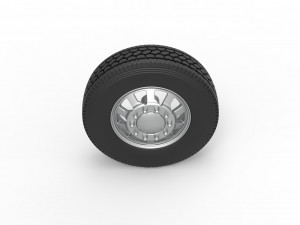 Front custom wheel of semi truck Version 18 Scale 1 to 25 3Dプリントモデル