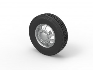 Front custom wheel of semi truck Version 18 Scale 1 to 25 3Dプリントモデル