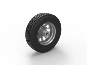 Front custom wheel of semi truck Version 18 Scale 1 to 25 3D Print Model