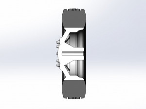 Front custom wheel of semi truck Version 18 Scale 1 to 25 3Dプリントモデル