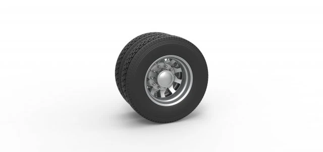 Rear custom wheel of semi truck Version 18 Scale 1 to 25 3D Print Model .c4d .max .obj .3ds .fbx .stl .blend 