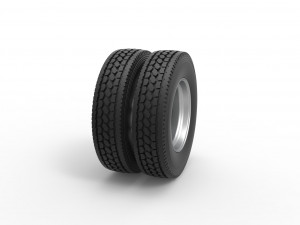 Rear custom wheel of semi truck Version 18 Scale 1 to 25 Modèles 3D en vedette