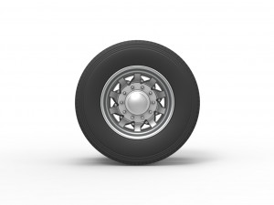 Rear custom wheel of semi truck Version 18 Scale 1 to 25 Modèles 3D en vedette