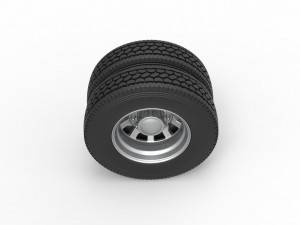 Rear custom wheel of semi truck Version 18 Scale 1 to 25 Modèles 3D en vedette