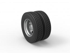 Rear custom wheel of semi truck Version 18 Scale 1 to 25 Modèles 3D en vedette