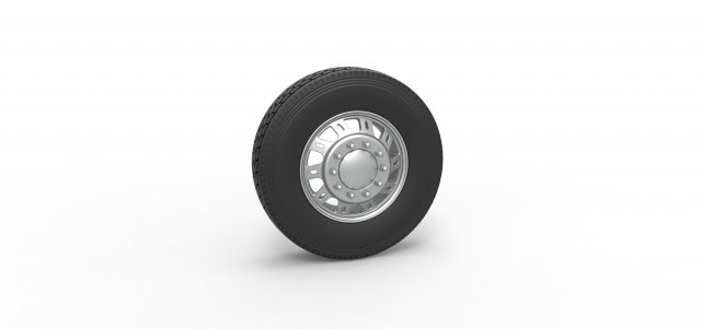 Front custom wheel of semi truck Version 19 Scale 1 to 25 Modèles 3D en vedette .c4d .max .obj .3ds .fbx .stl .blend 