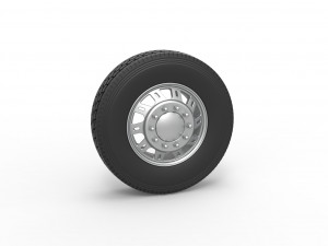Front custom wheel of semi truck Version 19 Scale 1 to 25 Model Cetak 3D