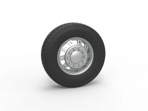 Ruota anteriore personalizzata del semirimorchio Versione 19 Scala da 1 a 25 Modello di stampa 3D