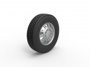 Front custom wheel of semi truck Version 19 Scale 1 to 25 Modèles 3D en vedette