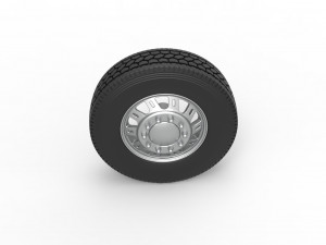 Front custom wheel of semi truck Version 19 Scale 1 to 25 Modèles 3D en vedette