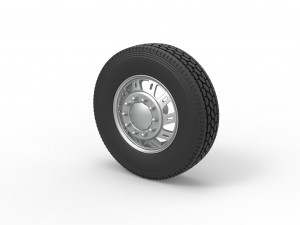Front custom wheel of semi truck Version 19 Scale 1 to 25 Modèles 3D en vedette