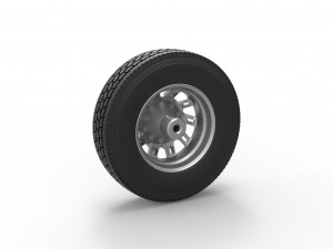 Front custom wheel of semi truck Version 19 Scale 1 to 25 Modèles 3D en vedette