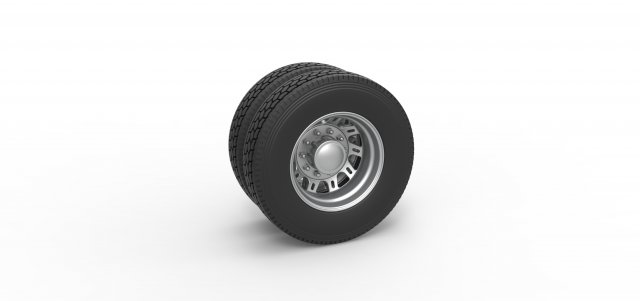 Rear custom wheel of semi truck Version 19 Scale 1 to 25 3D प्रिंट मॉडल .c4d .max .obj .3ds .fbx .stl .blend 