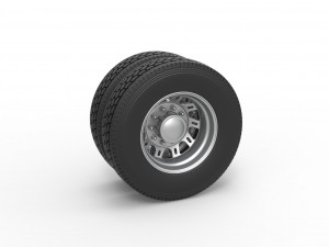 Rear custom wheel of semi truck Version 19 Scale 1 to 25 Modelo de impresión 3D