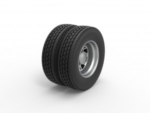 Rear custom wheel of semi truck Version 19 Scale 1 to 25 3D प्रिंट मॉडल