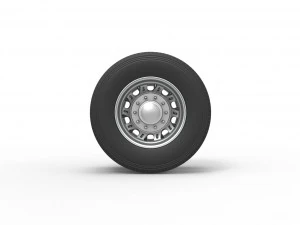 Rear custom wheel of semi truck Version 19 Scale 1 to 25 3D Print Model