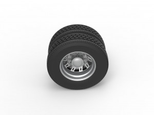 Rear custom wheel of semi truck Version 19 Scale 1 to 25 3D प्रिंट मॉडल