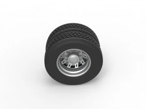 Rear custom wheel of semi truck Version 19 Scale 1 to 25 3D Print Model