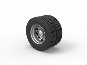 Rear custom wheel of semi truck Version 19 Scale 1 to 25 3D प्रिंट मॉडल