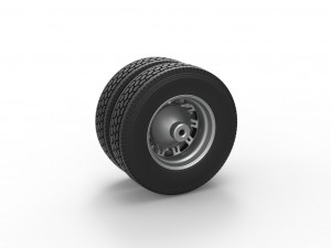 Rear custom wheel of semi truck Version 19 Scale 1 to 25 3D प्रिंट मॉडल