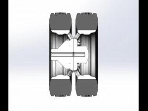 Rear custom wheel of semi truck Version 19 Scale 1 to 25 3D Print Model