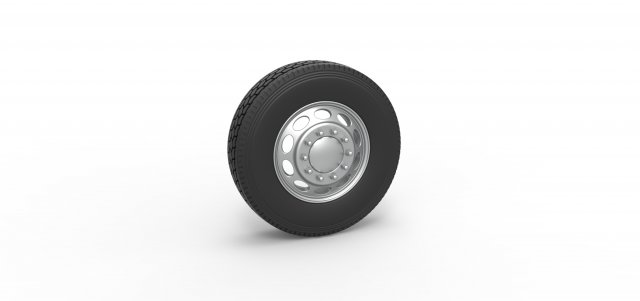 Front custom wheel of semi truck Version 20 Scale 1 to 25 3D 打印模型 .c4d .max .obj .3ds .fbx .stl .blend 