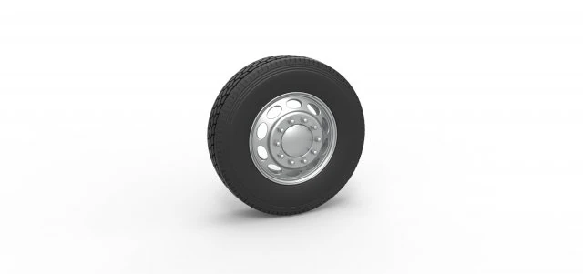 Front custom wheel of semi truck Version 20 Scale 1 to 25 3D Print Model .c4d .max .obj .3ds .fbx .stl .blend 